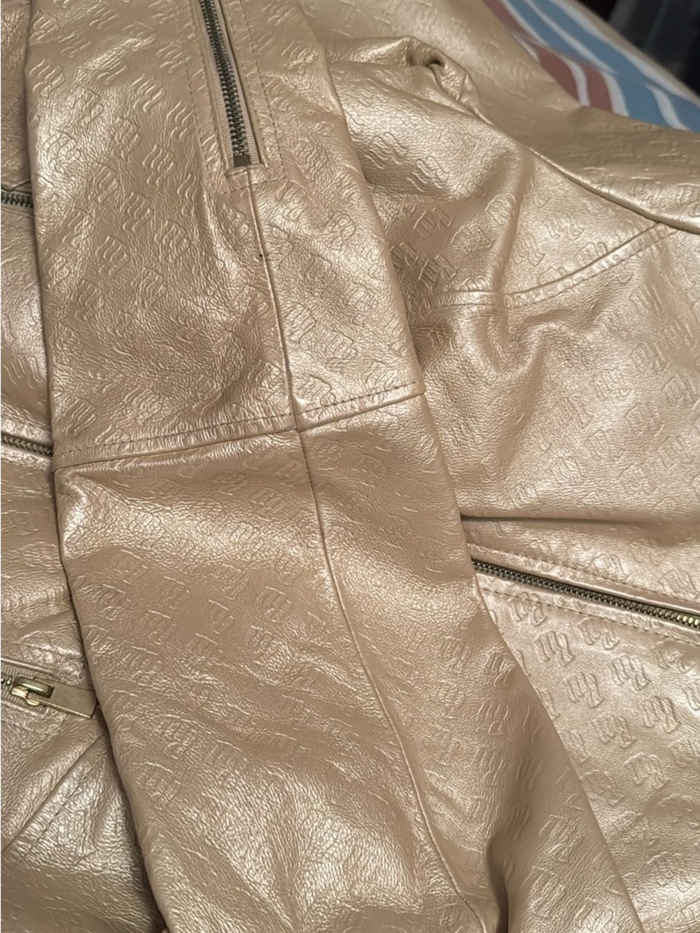 Rocawear Shimmery Gold Vintage Leather Jacket - Picture 16 of 16
